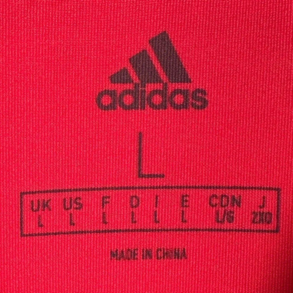 Adidas Golf Polo Shirt Mens Large Red Blue Colorblock Performance Rugby Athletic